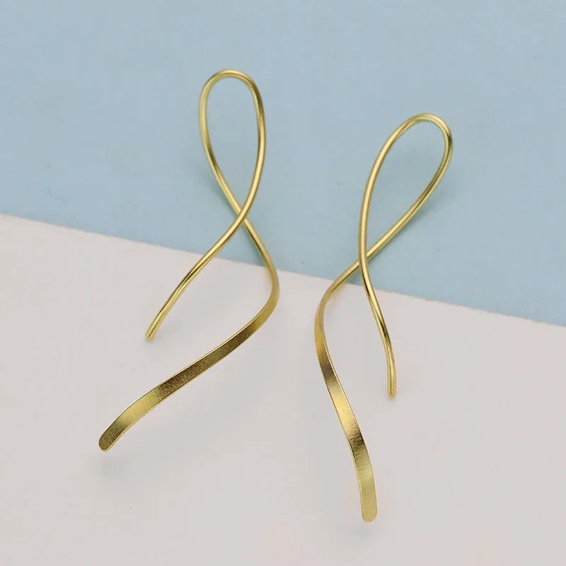Sculptural 925 Sterling Silver Twisted Loop Drop Earrings