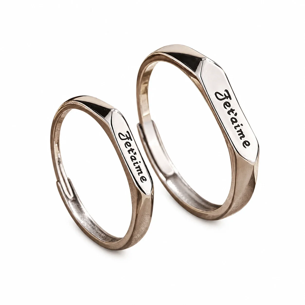 Romantic Engraved Panel 925 Sterling Silver Adjustable Ring