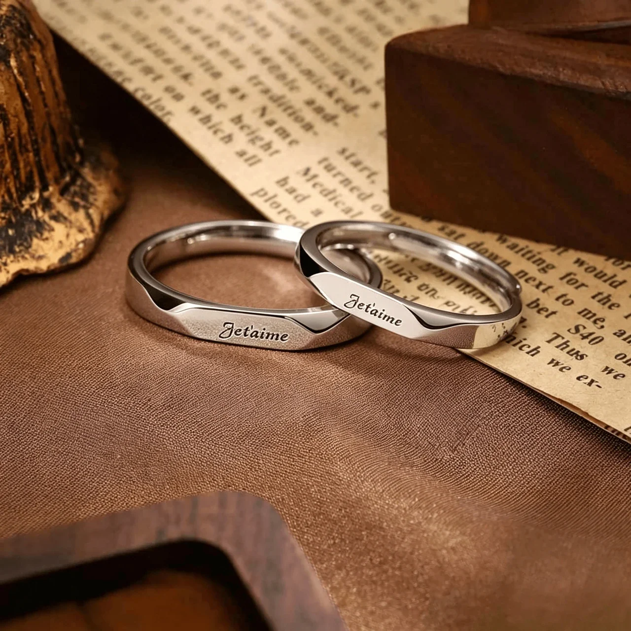 Romantic Engraved Panel 925 Sterling Silver Adjustable Ring