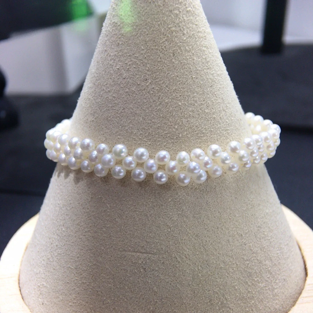 Lustrous Braided Freshwater Pearl Cluster Bracelet