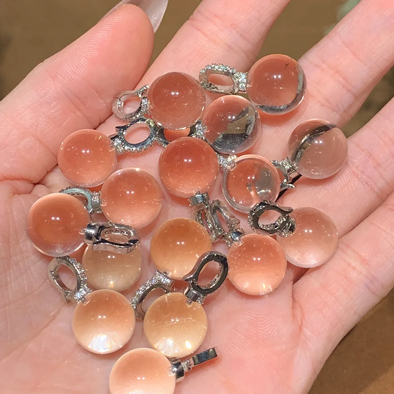 Luminous Crystal Round Pendant Ball Chain Necklace