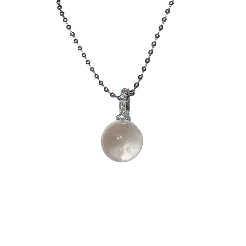 Luminous Crystal Round Pendant Ball Chain Necklace