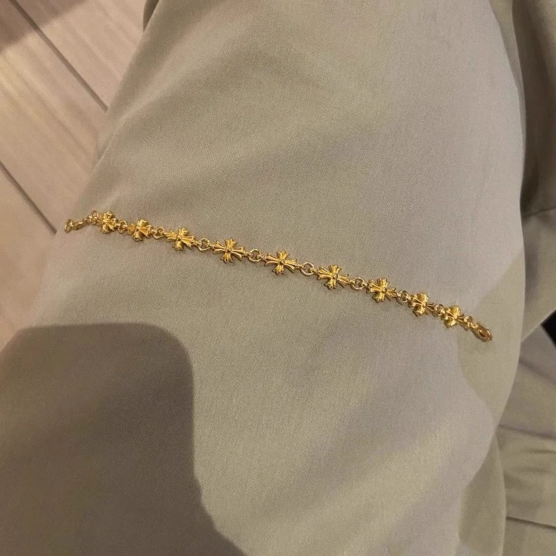 Delicate Gold-Plated Starburst Link Copper Bracelet