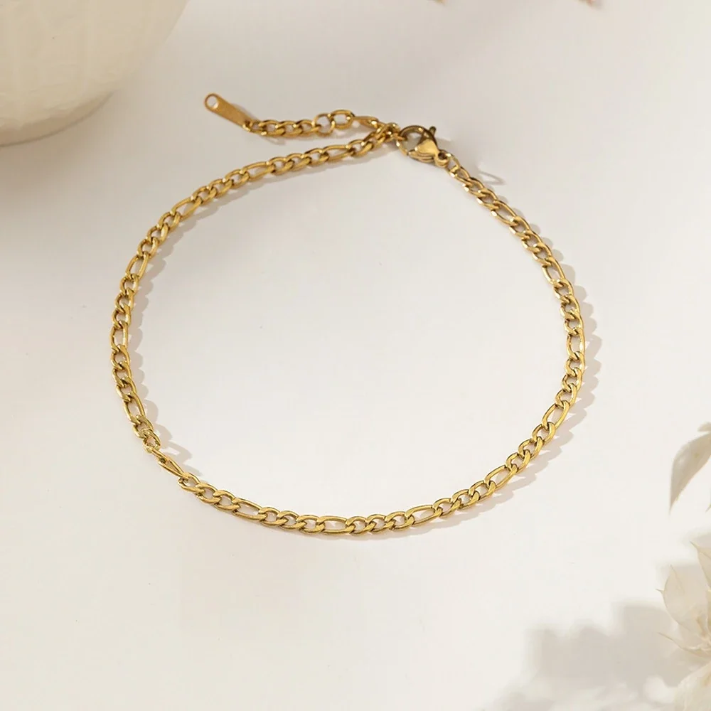 Polished Gold-Tone Curb Chain Heart Charm Anklet - Gold Plain