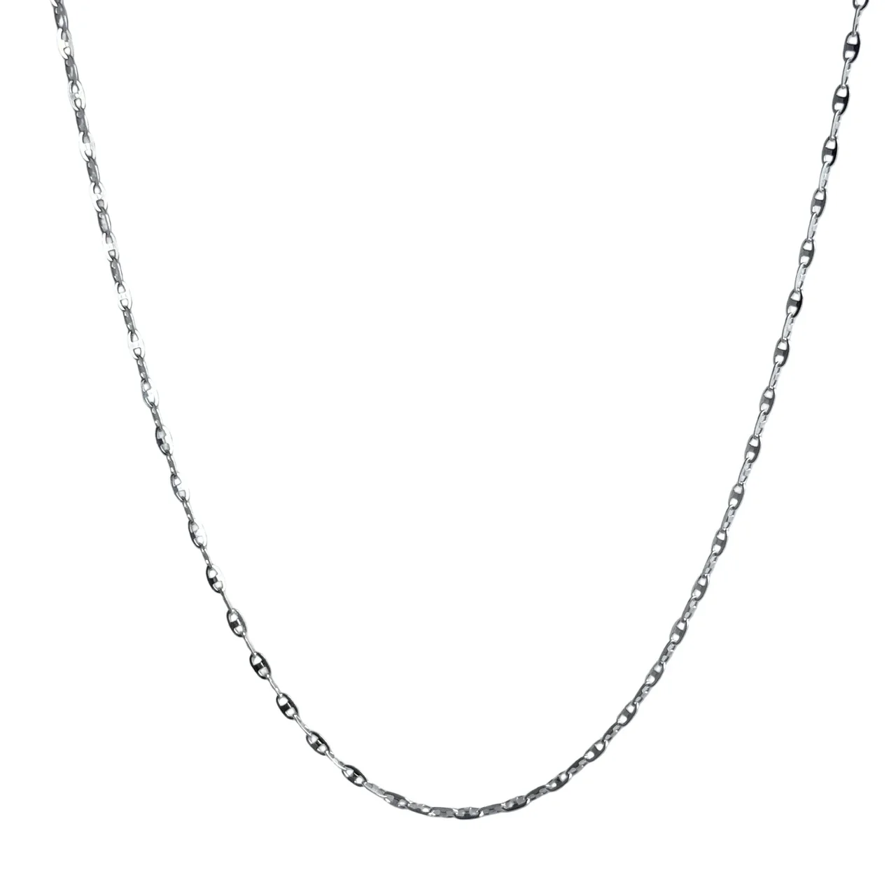 Slim Oval Link 925 Sterling Silver Chain Necklace