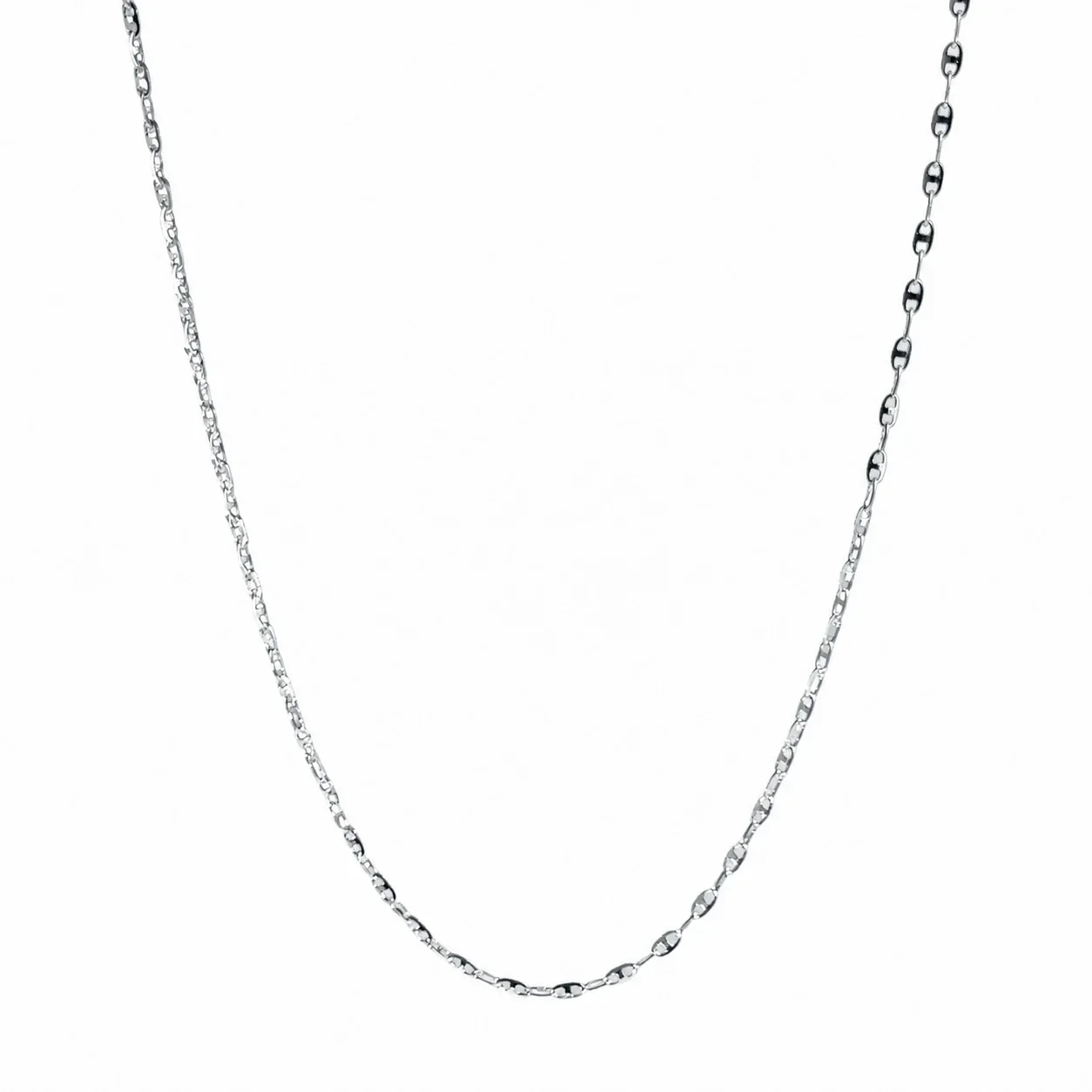 Slim Oval Link 925 Sterling Silver Chain Necklace