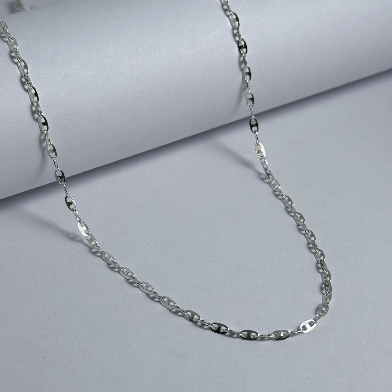 Slim Oval Link 925 Sterling Silver Chain Necklace