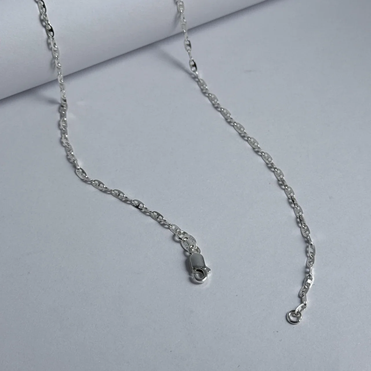 Slim Oval Link 925 Sterling Silver Chain Necklace