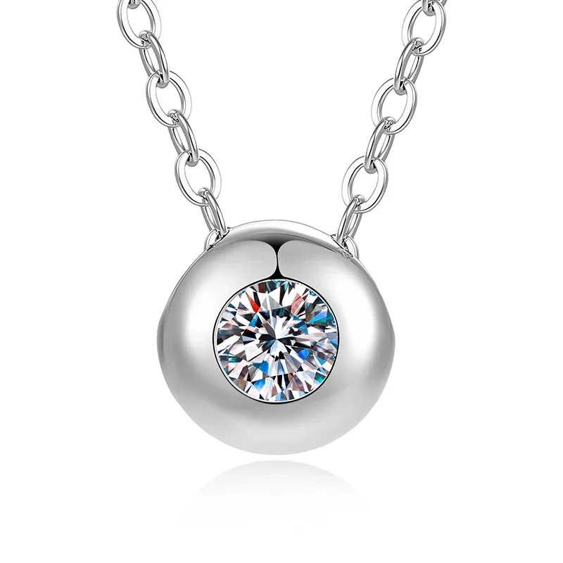 Polished Disc 925 Sterling Silver Pavé Letter Necklace