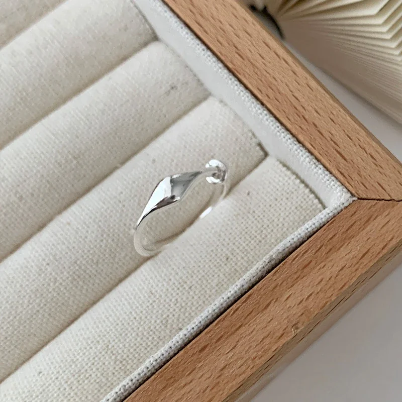 Sculptural 925 Sterling Silver Twisted Loop Open Ring