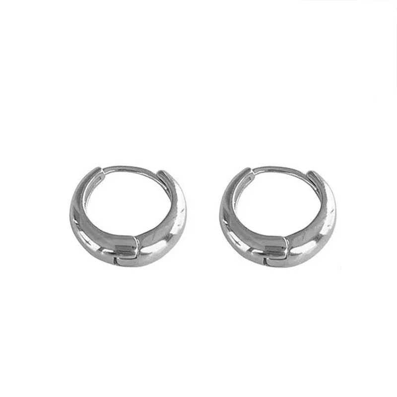 Polished Dome 925 Sterling Silver Hinged Hoop Earrings