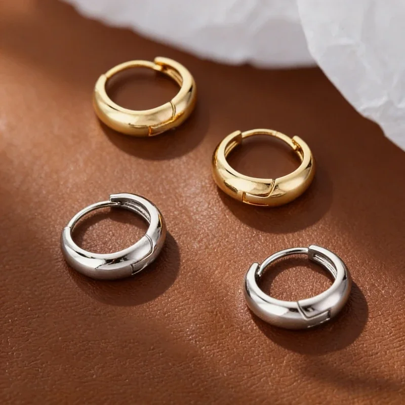 Polished Dome 925 Sterling Silver Hinged Hoop Earrings