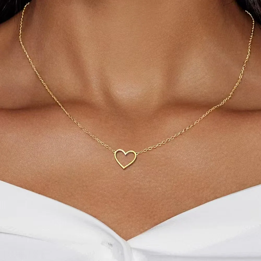 Polished 925 Sterling Silver Open Heart Cable Necklace