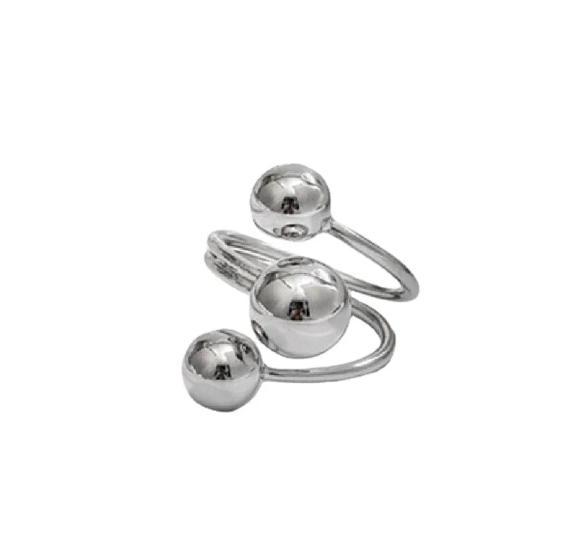 Orbital Gold-Plated Triple Ball Open Copper Ring