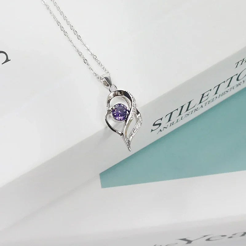 Open-Heart Swirl Pavé Crystal 925 Sterling Silver Necklace
