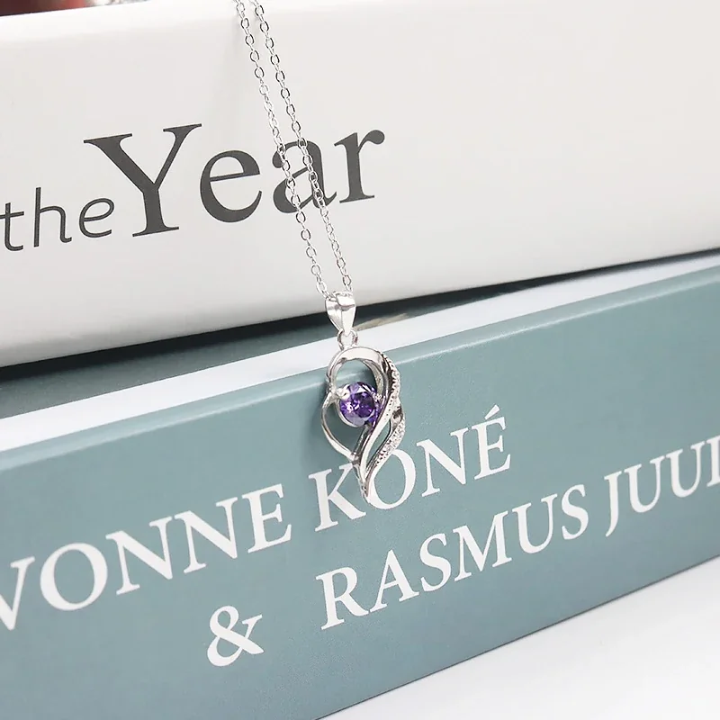 Open-Heart Swirl Pavé Crystal 925 Sterling Silver Necklace