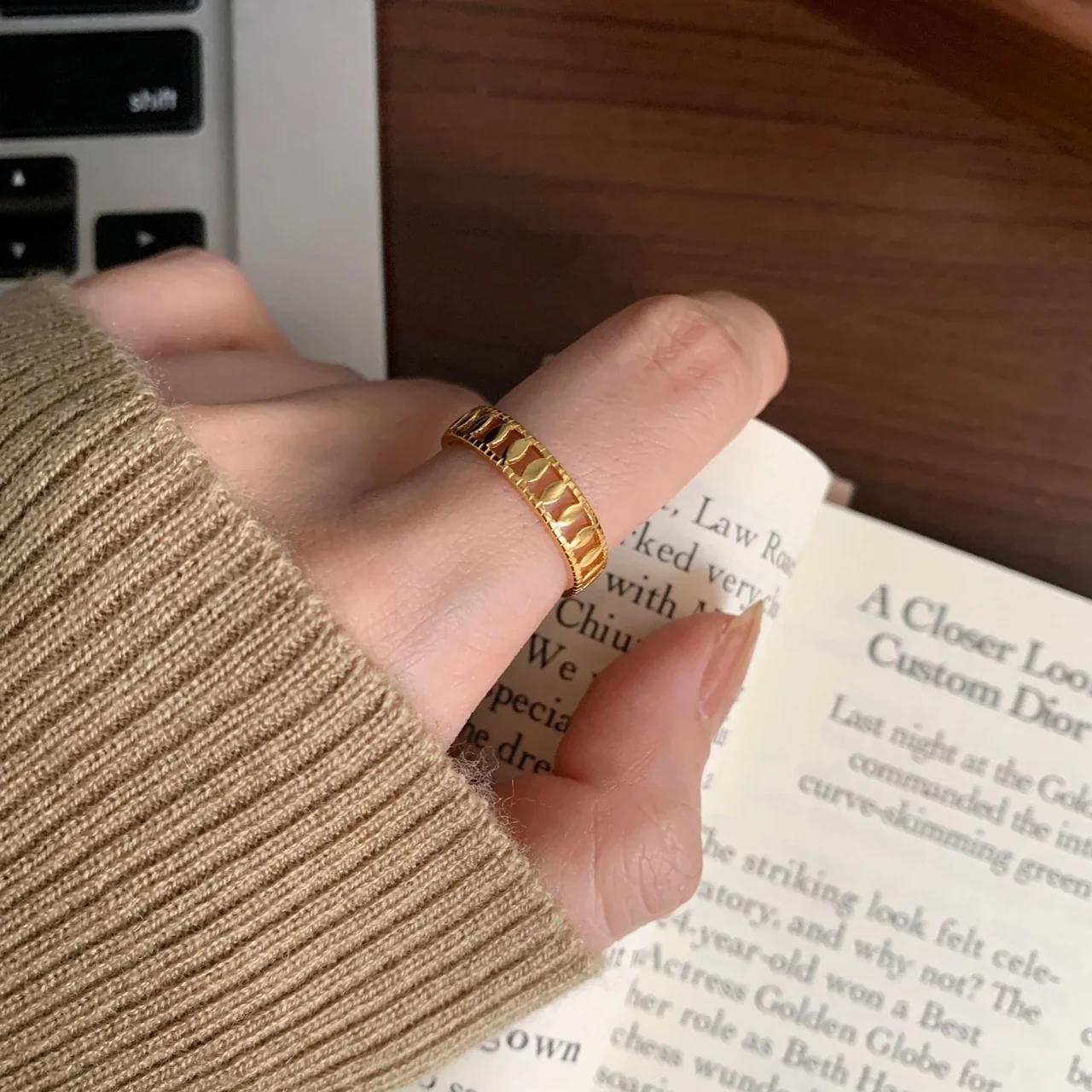 Refined Cutout Olive High-Polish 925 Sterling Silver Ring