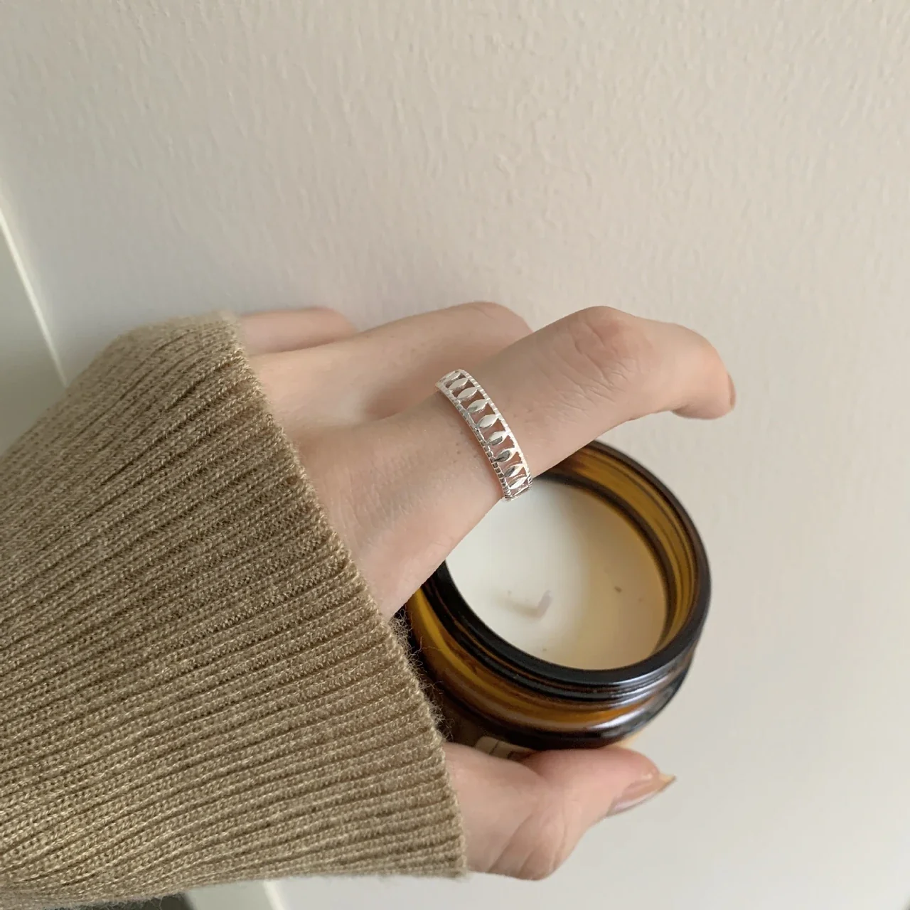 Refined Cutout Olive High-Polish 925 Sterling Silver Ring