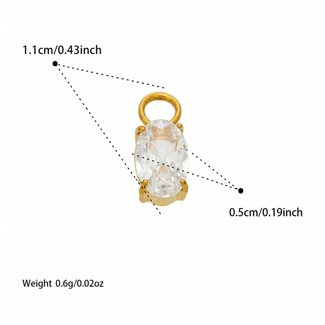 Luminous 18K Gold PVD Oval Teardrop CZ Hoop Earrings - Gold Oval CZ