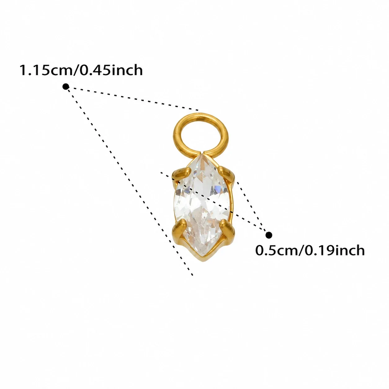 Luminous 18K Gold PVD Oval Teardrop CZ Hoop Earrings - Gold Marquise CZ