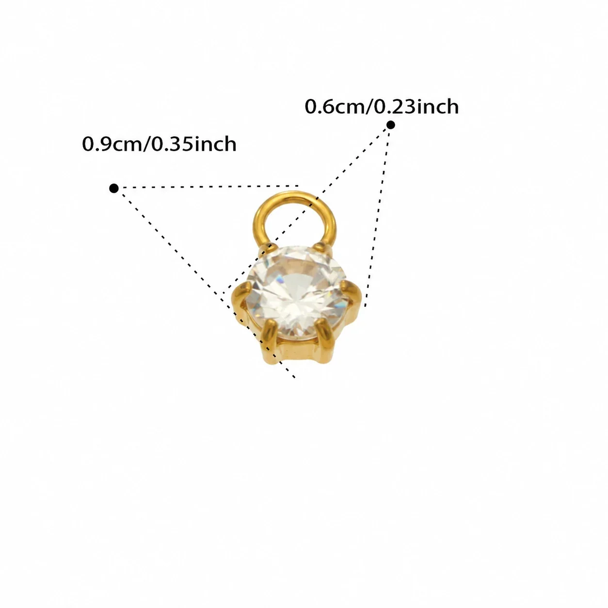Luminous 18K Gold PVD Oval Teardrop CZ Hoop Earrings - Gold Round CZ
