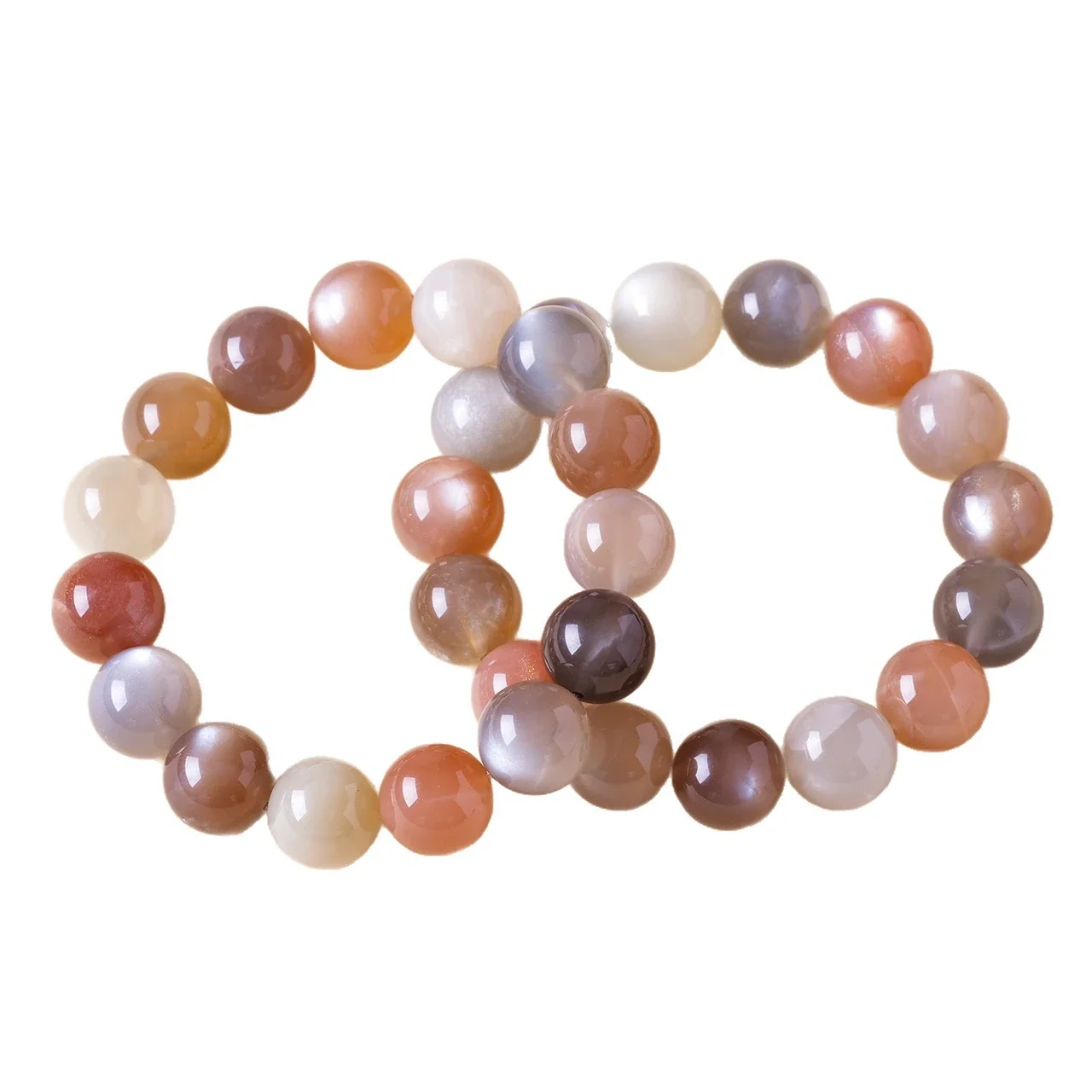 Lustrous Multicolor Round-Bead Crystal Stretch Bracelet
