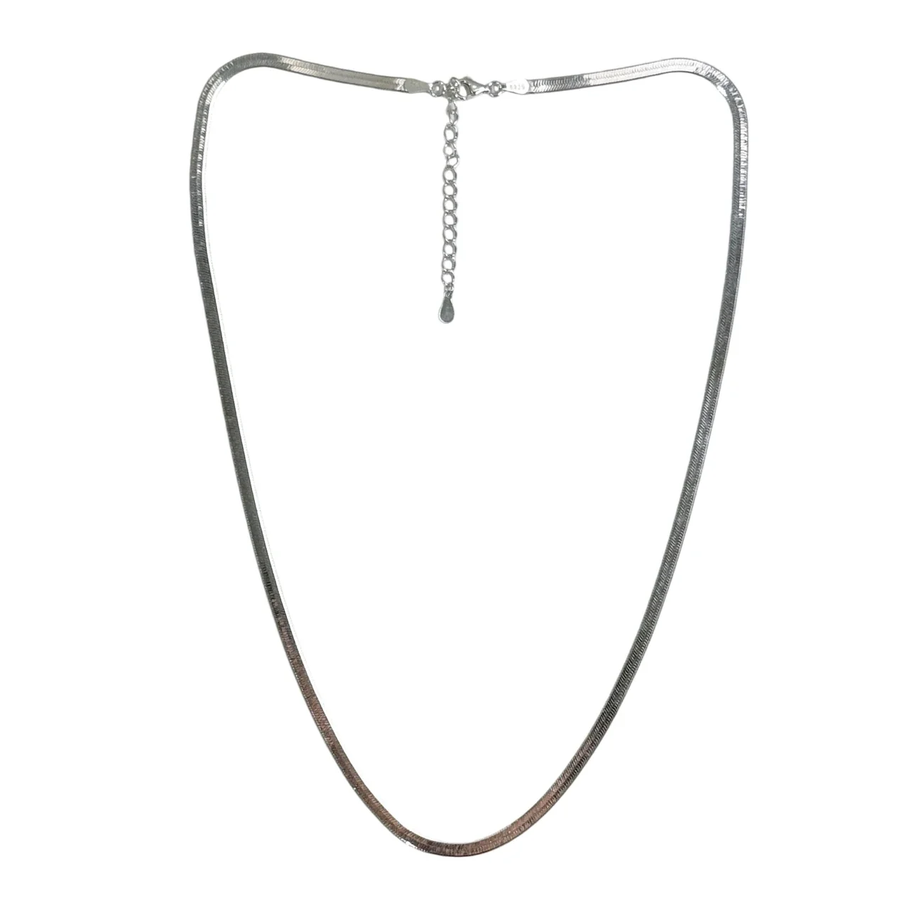 Fluid Electroplated 925 Sterling Silver Flat Snake Chain Necklace