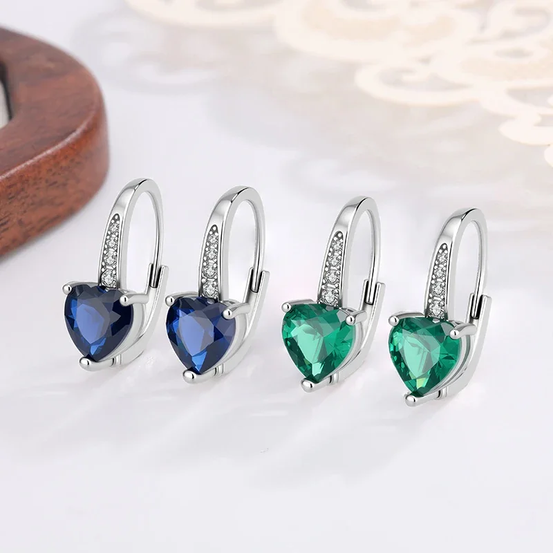 Polished Heart-Cut Pavé Arch Silver-Plated Copper Hoop Earrings