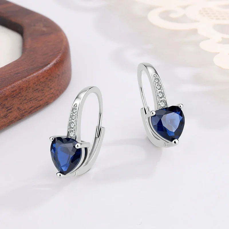 Polished Heart-Cut Pavé Arch Silver-Plated Copper Hoop Earrings