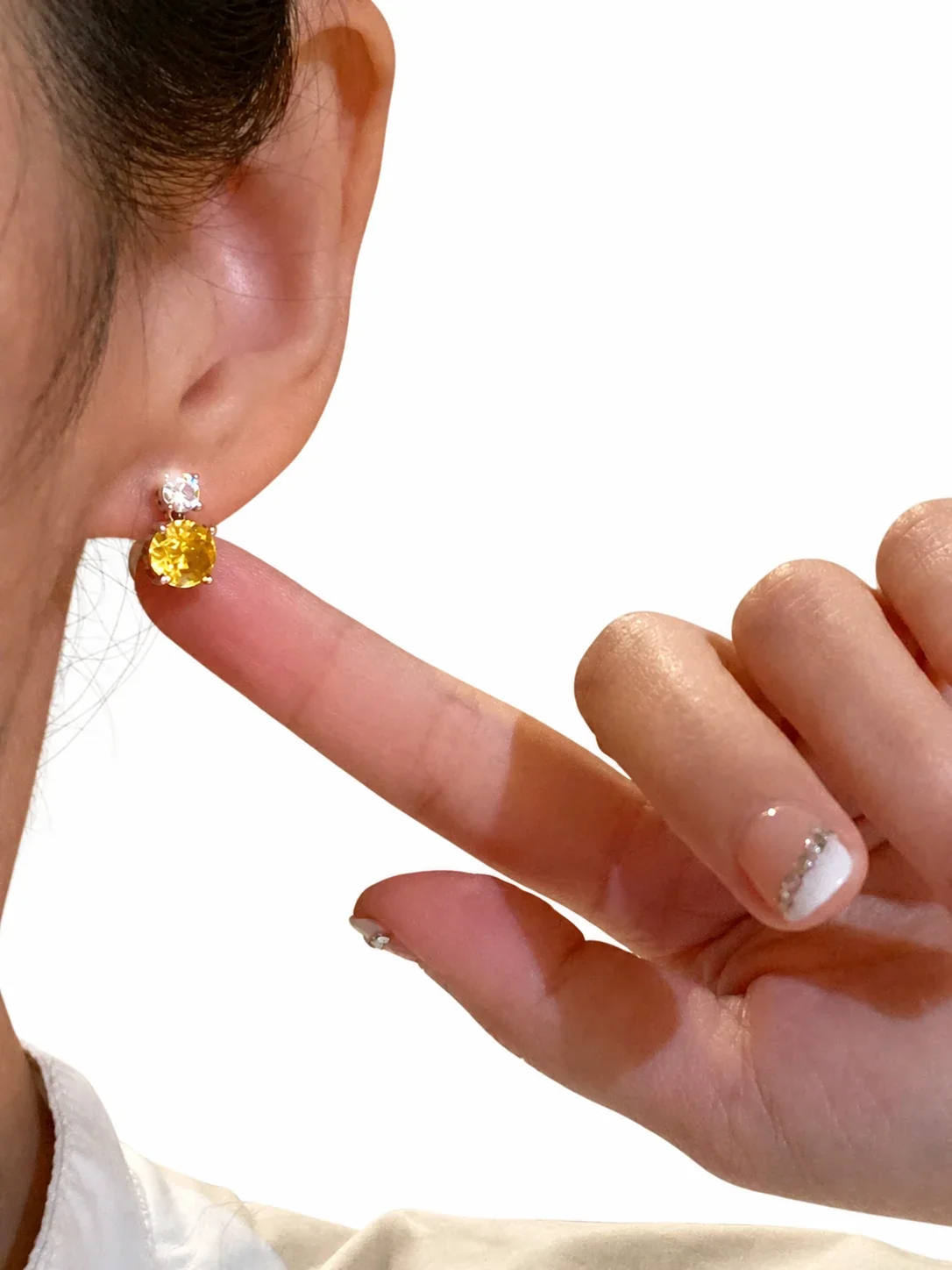 Radiant Gold-Plated Round CZ Drop Copper Stud Earrings