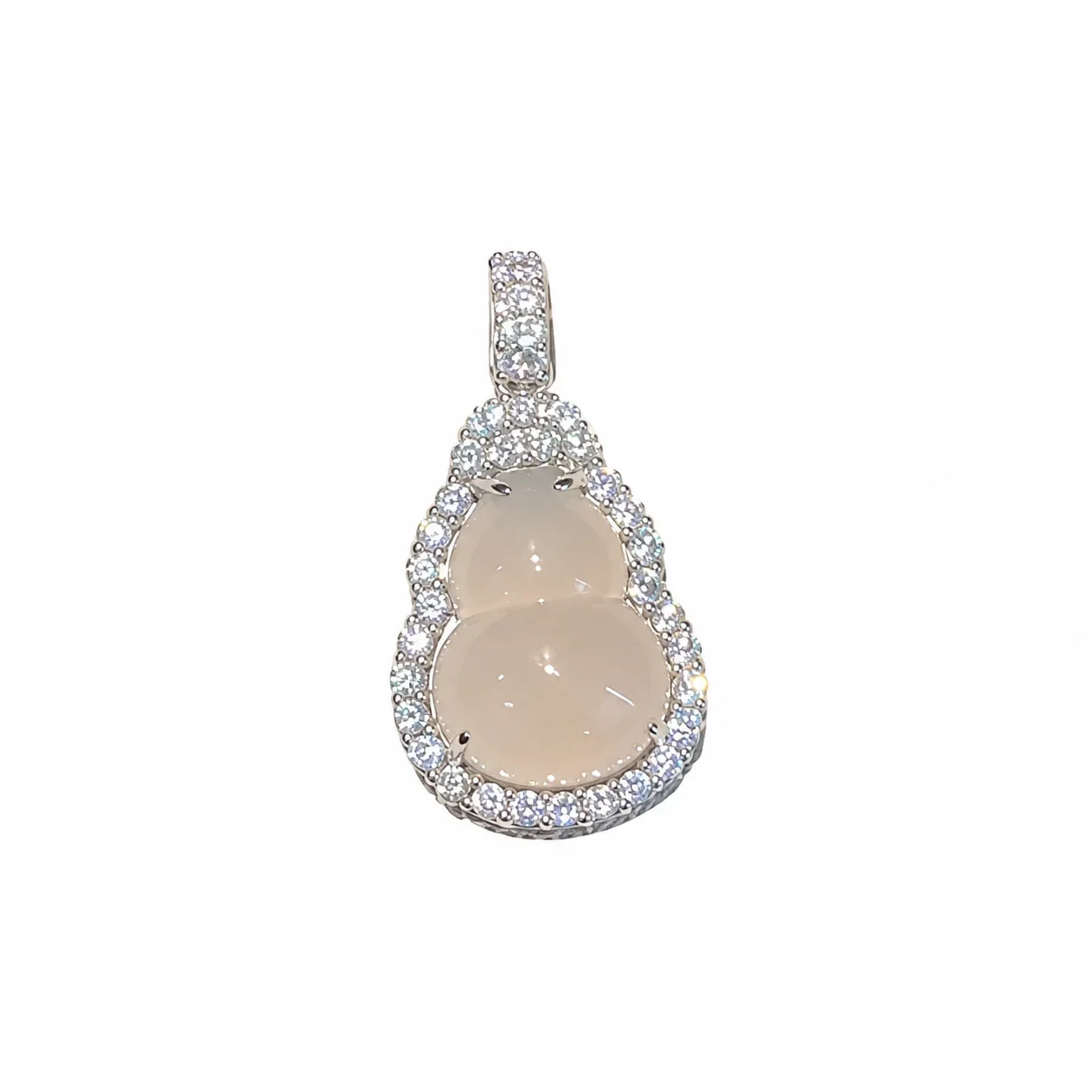 Luminous 925 Sterling Silver Halo Gourd Pendant Necklace
