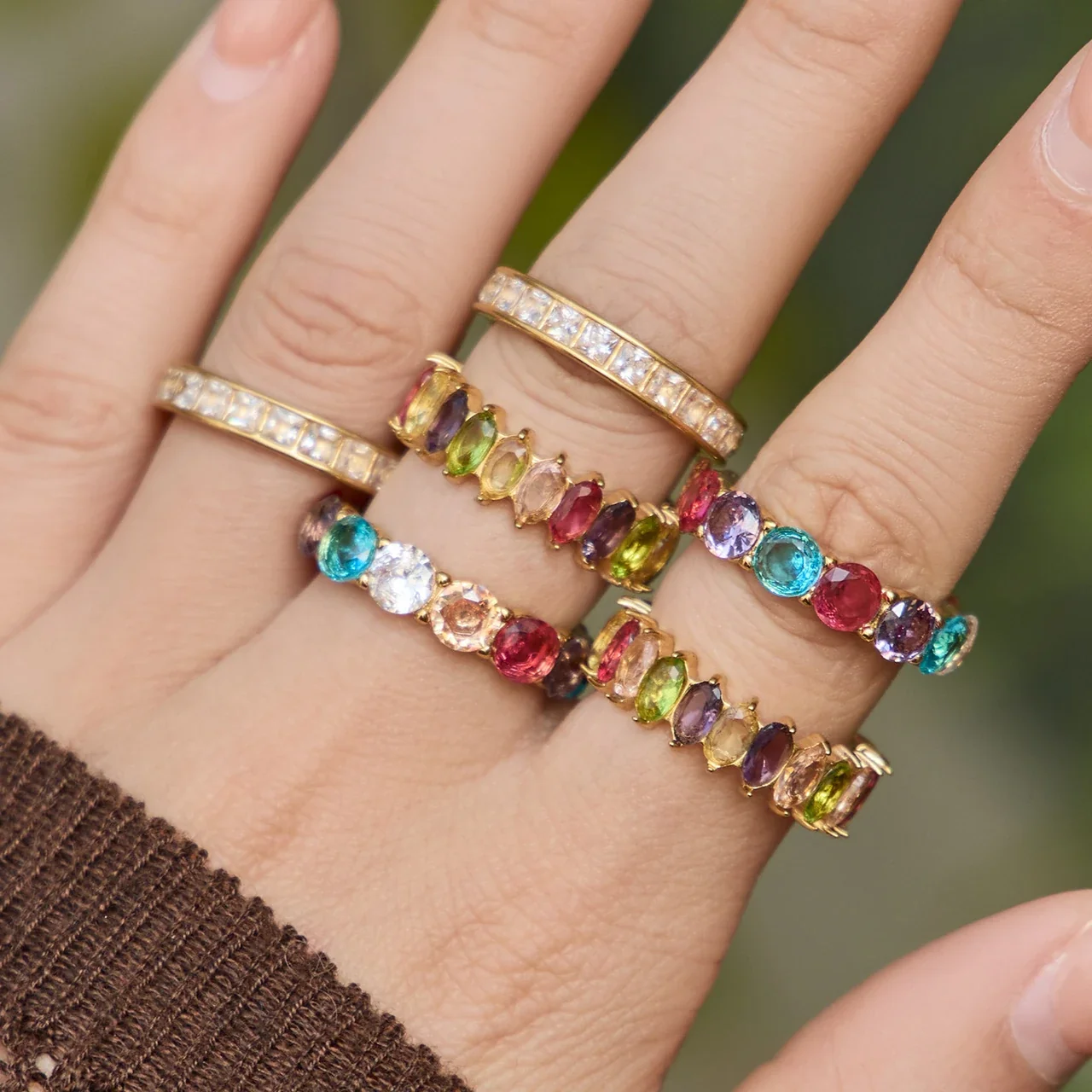 Radiant 18K Gold-Plated Stainless Steel Oval CZ Ring