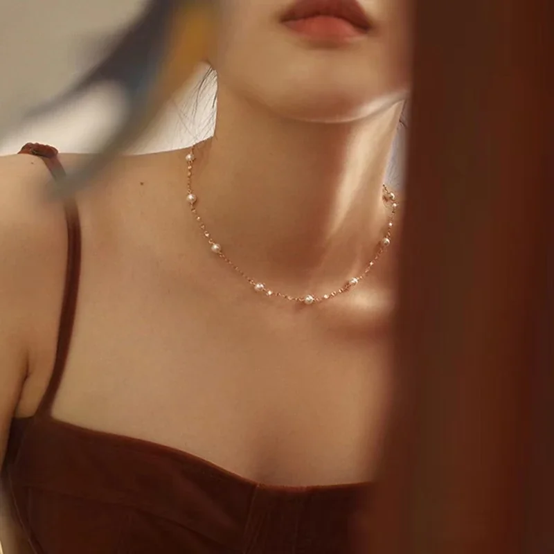 Delicate Gold-Plated Freshwater Pearl Bead Necklace