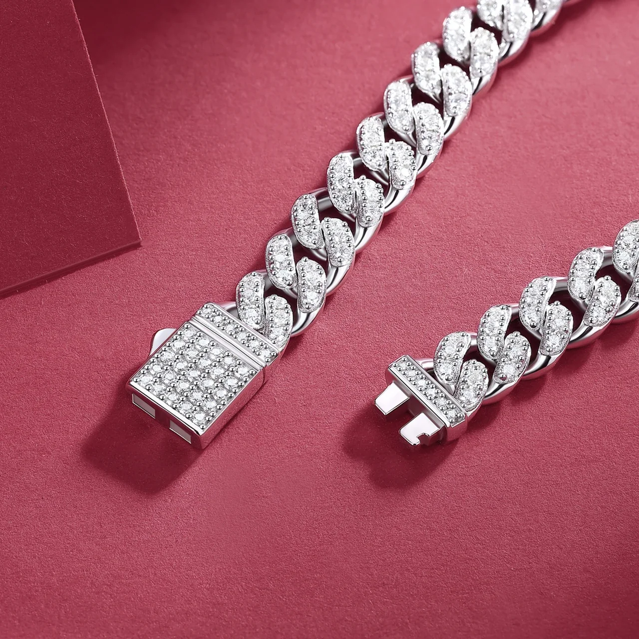 Radiant 925 Sterling Silver Pavé Cuban Link Bracelet