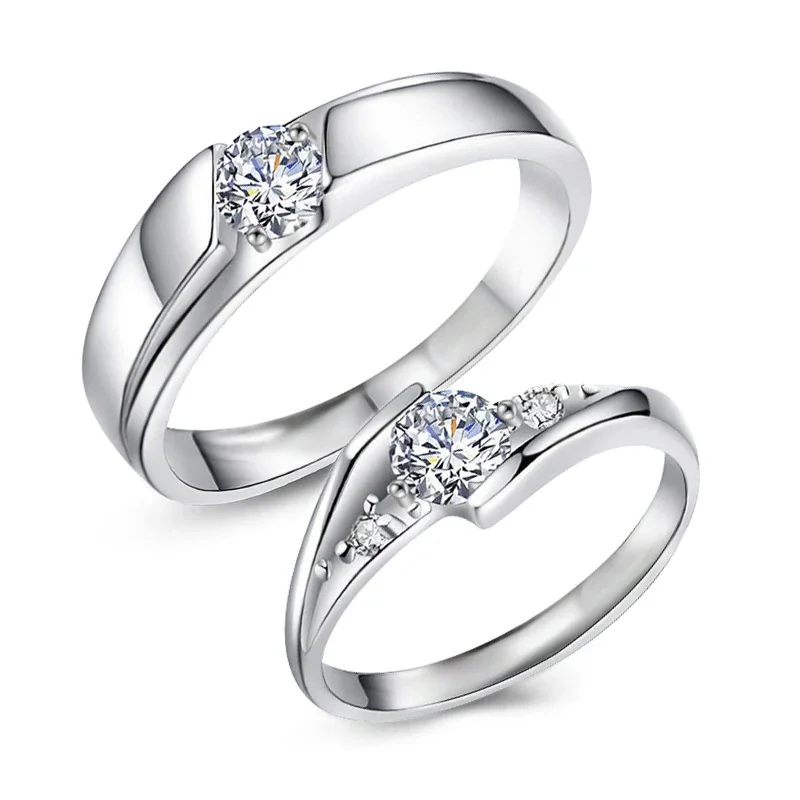 Sculpted 925 Sterling Silver Round Moissanite Split-Shank Ring