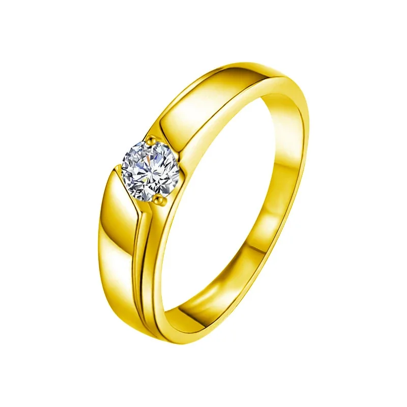 Sculpted 925 Sterling Silver Round Moissanite Split-Shank Ring - Men's 0.5 ct Gold