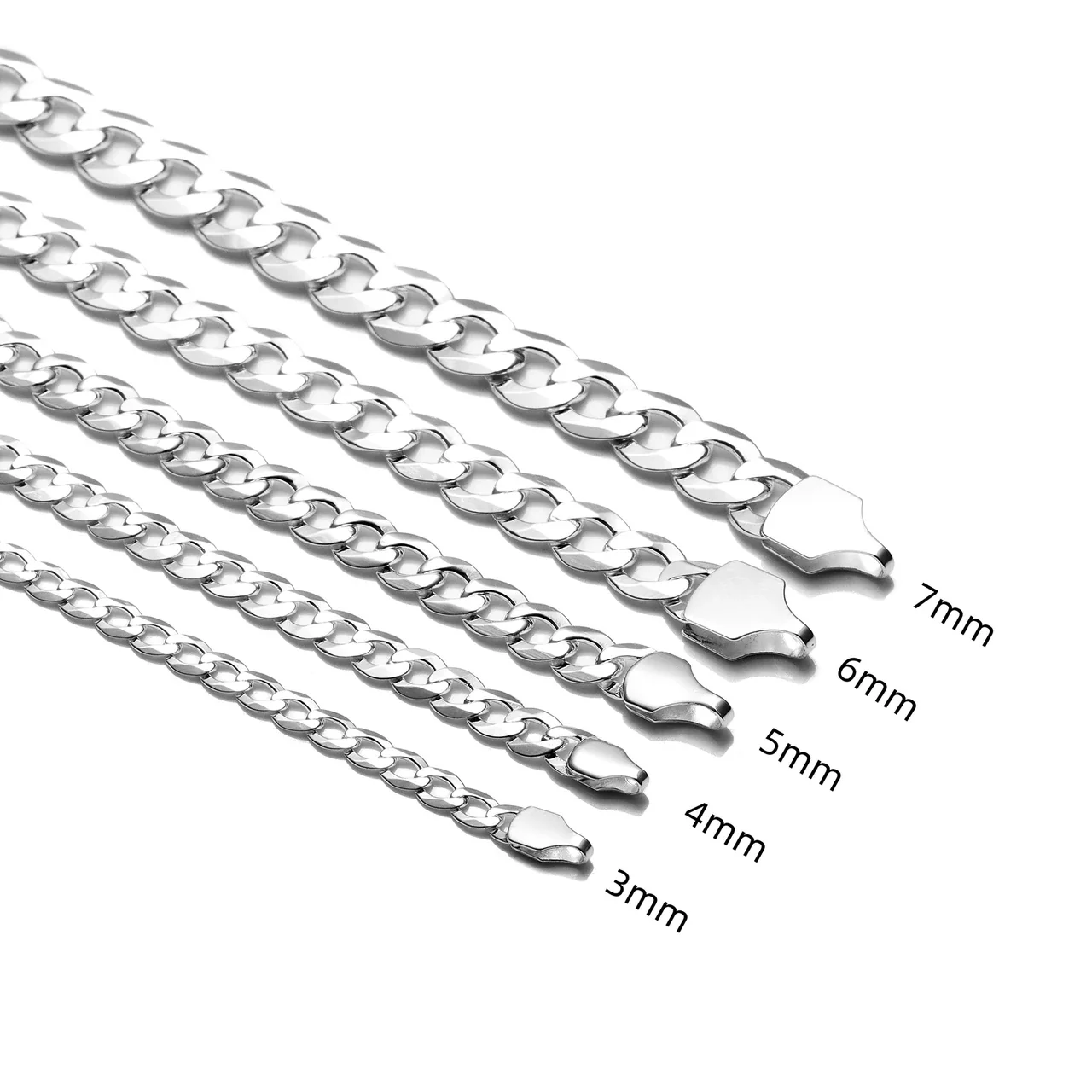 Faceted 925 Sterling Silver Curb-Link S-Hook Bracelet