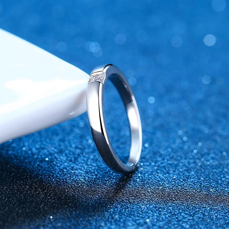 Minimal Princess-Cut 925 Sterling Silver Flush-Set Ring
