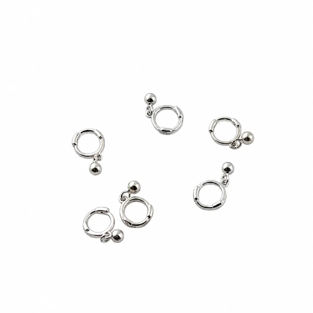 Minimal Copper Bead-Drop Round Hoop Earrings