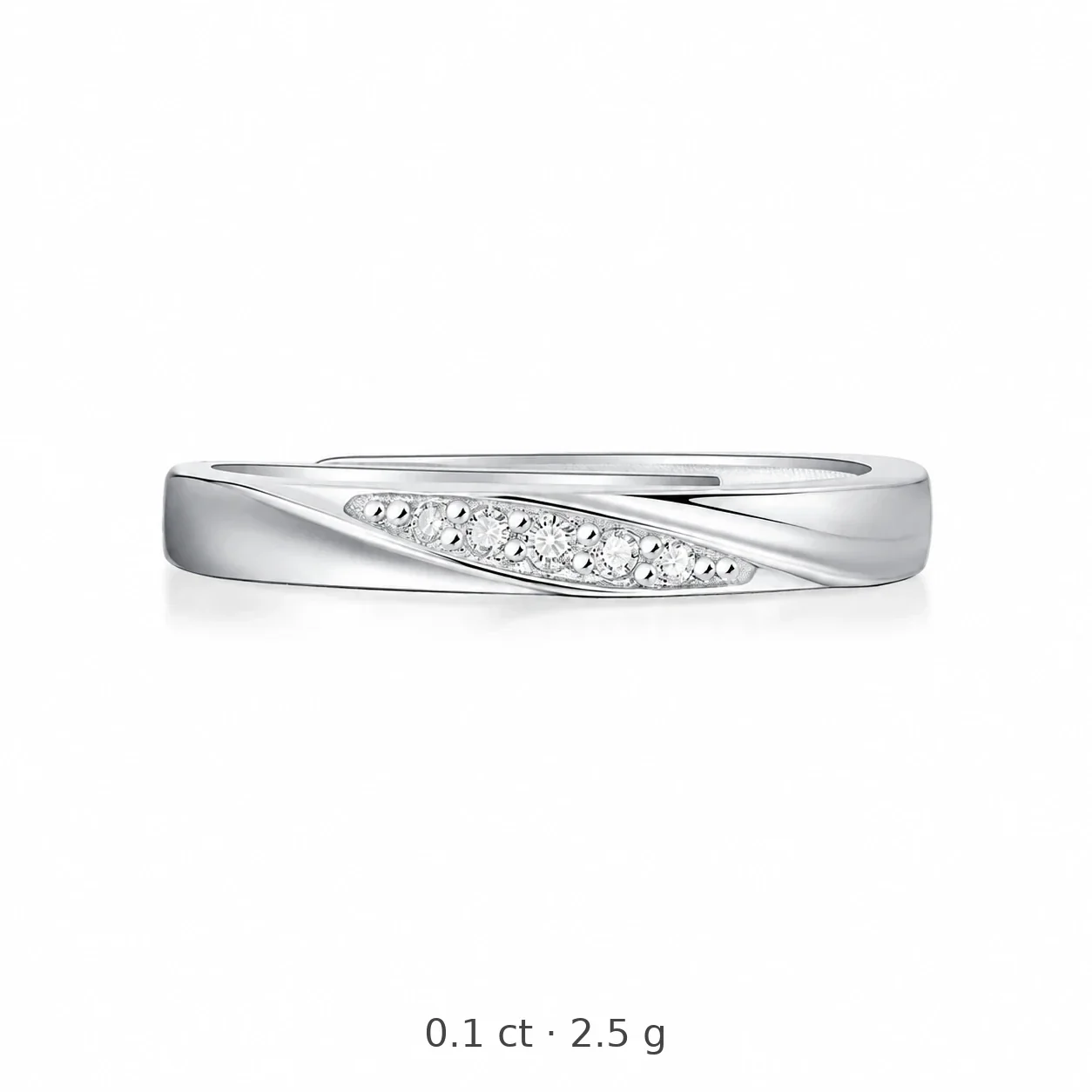 Twisted Pavé 925 Sterling Silver Moissanite Couple Rings - Bathe in Love Women's