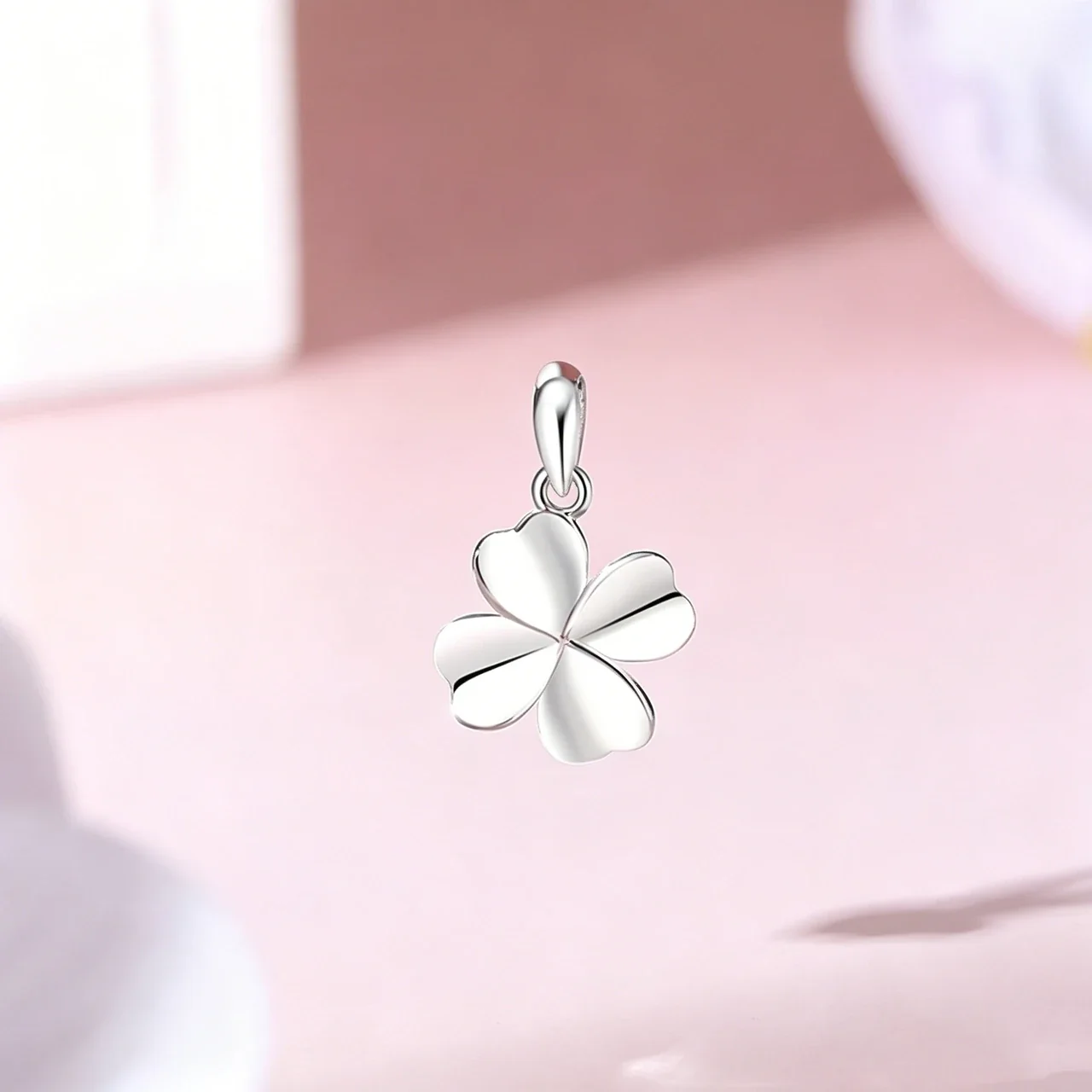 Polished 925 Sterling Silver Five-Heart Clover Pendant Necklace - Pendant · Silver Clover , Only