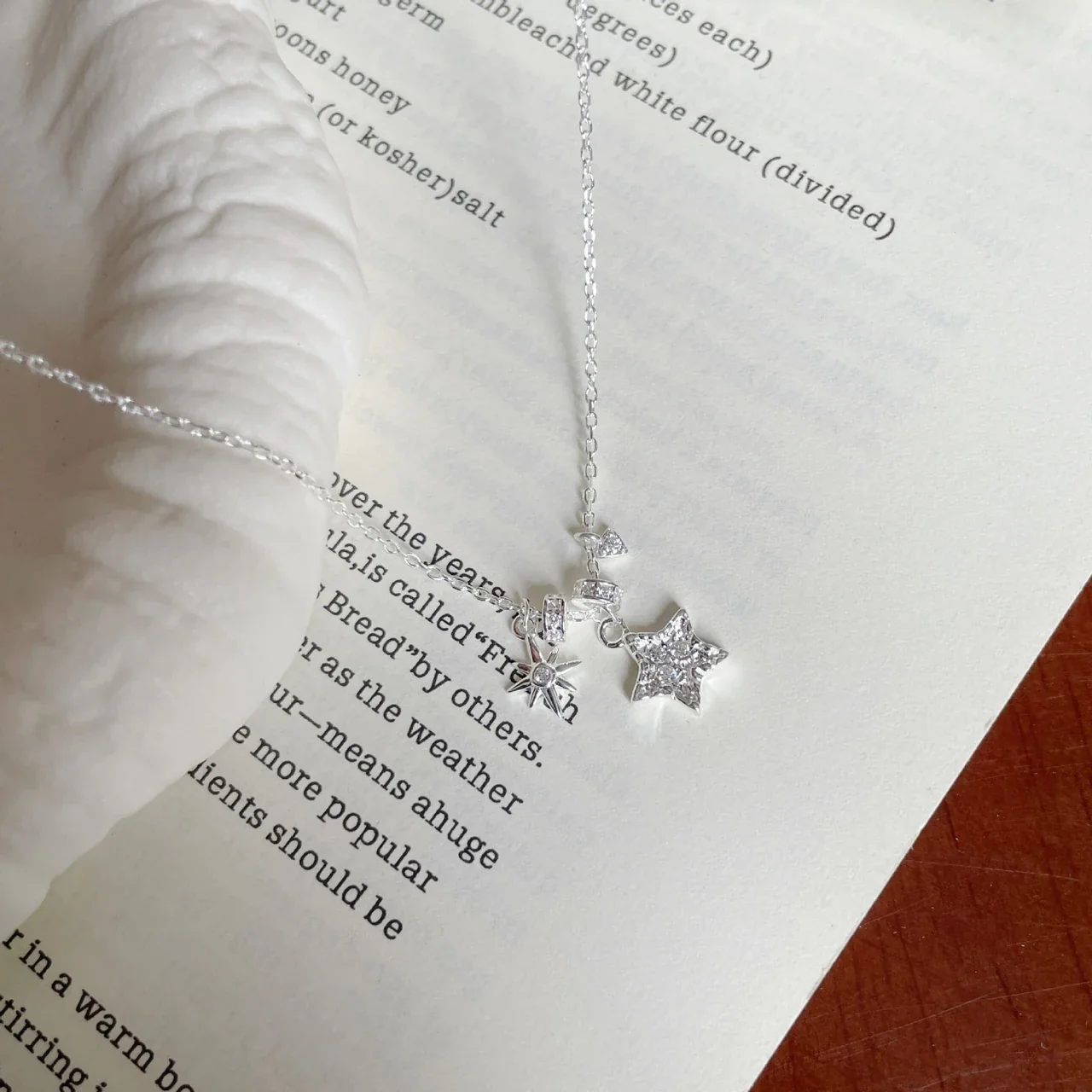 Celestial 925 Sterling Silver Sunburst Star Charm Necklace