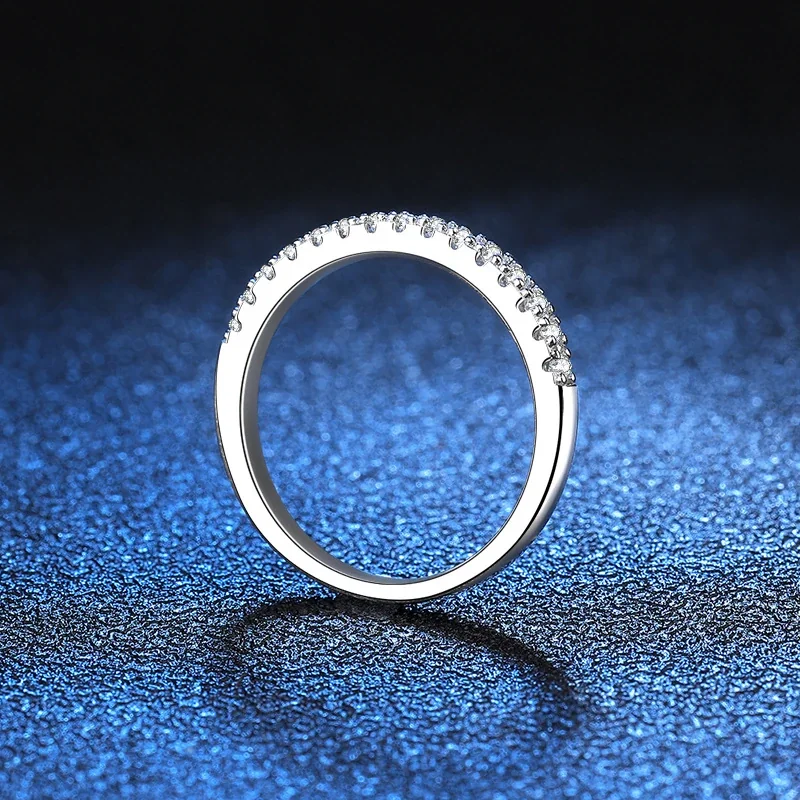 Refined Platinum-Plated Pavé Slim 925 Sterling Silver Ring