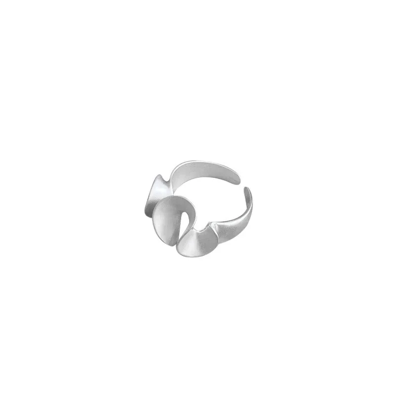 Sculptural 925 Sterling Silver Open Petal Swirl Ring