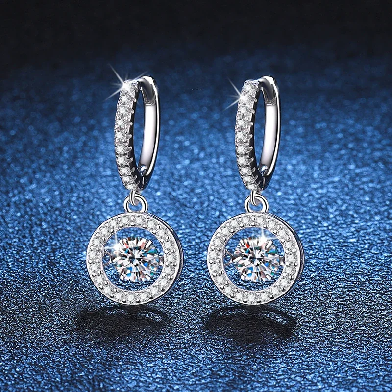 Radiant Pavé Hoop Halo 925 Sterling Silver Drop Earrings