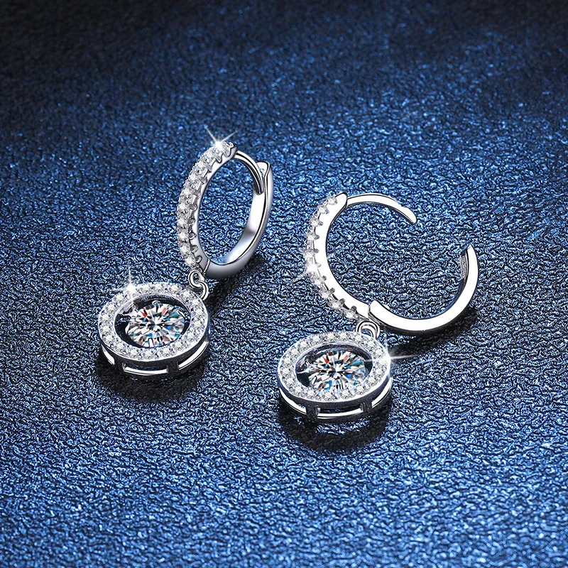 Radiant Pavé Hoop Halo 925 Sterling Silver Drop Earrings