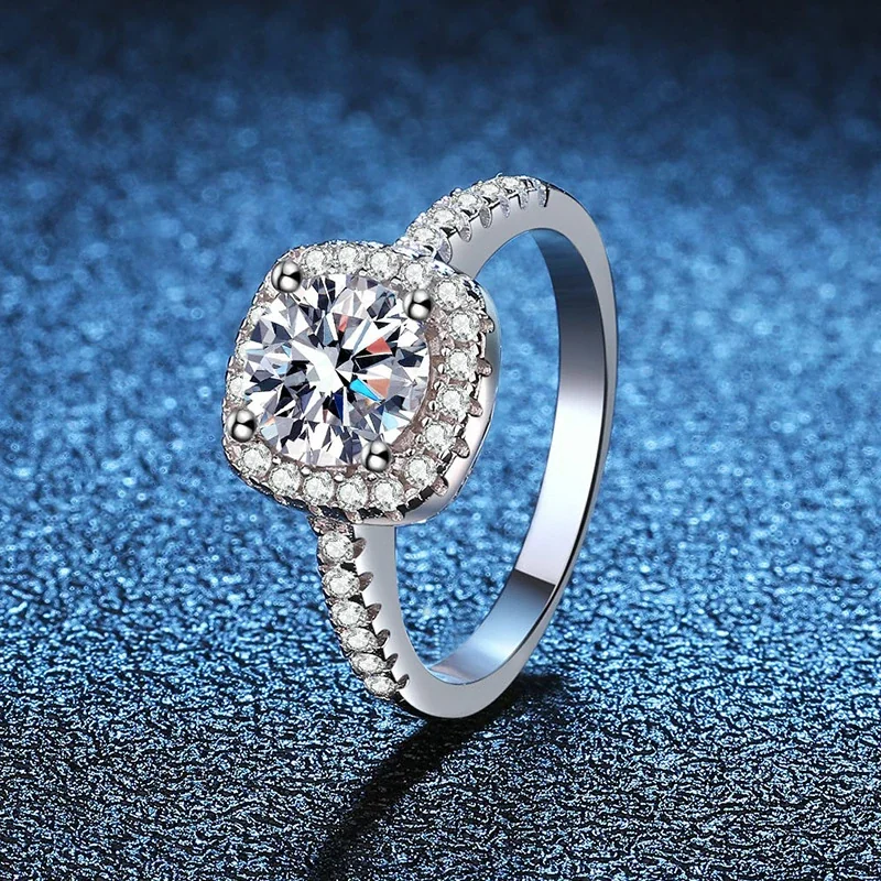 Radiant Halo 925 Sterling Silver Round Pavé Ring