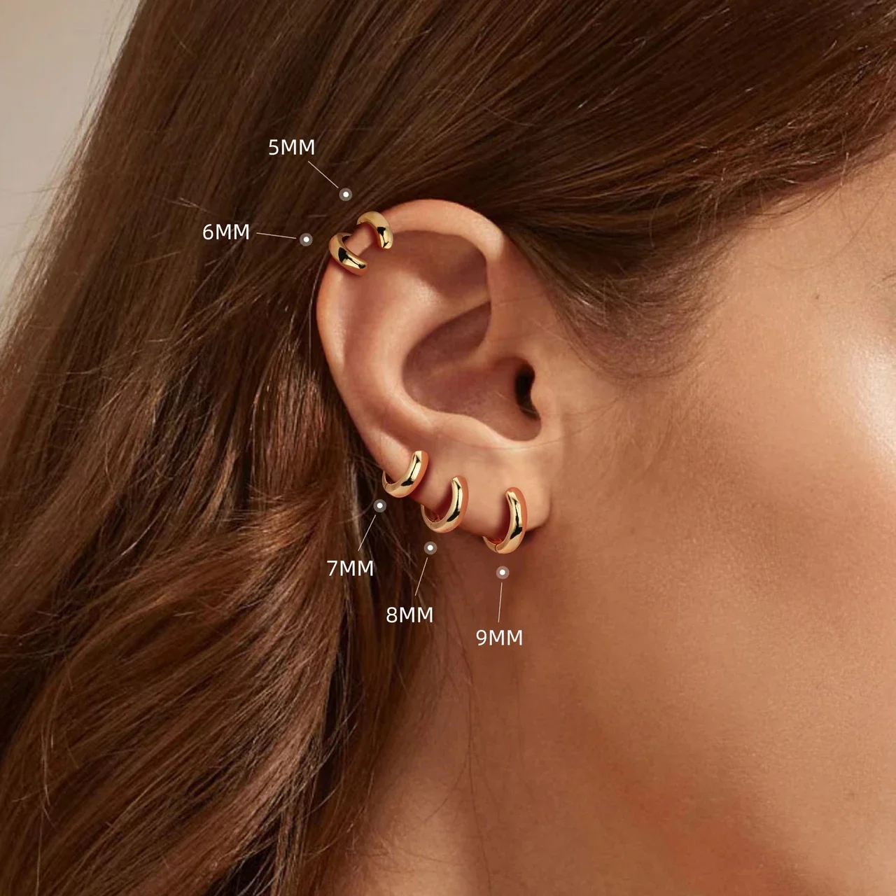 Sleek 925 Sterling Silver Gold-Plated Wide Huggie Hoop Earrings