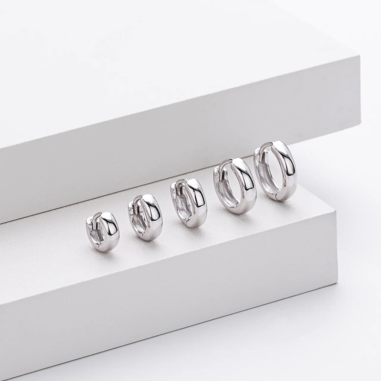 Sleek 925 Sterling Silver Gold-Plated Wide Huggie Hoop Earrings