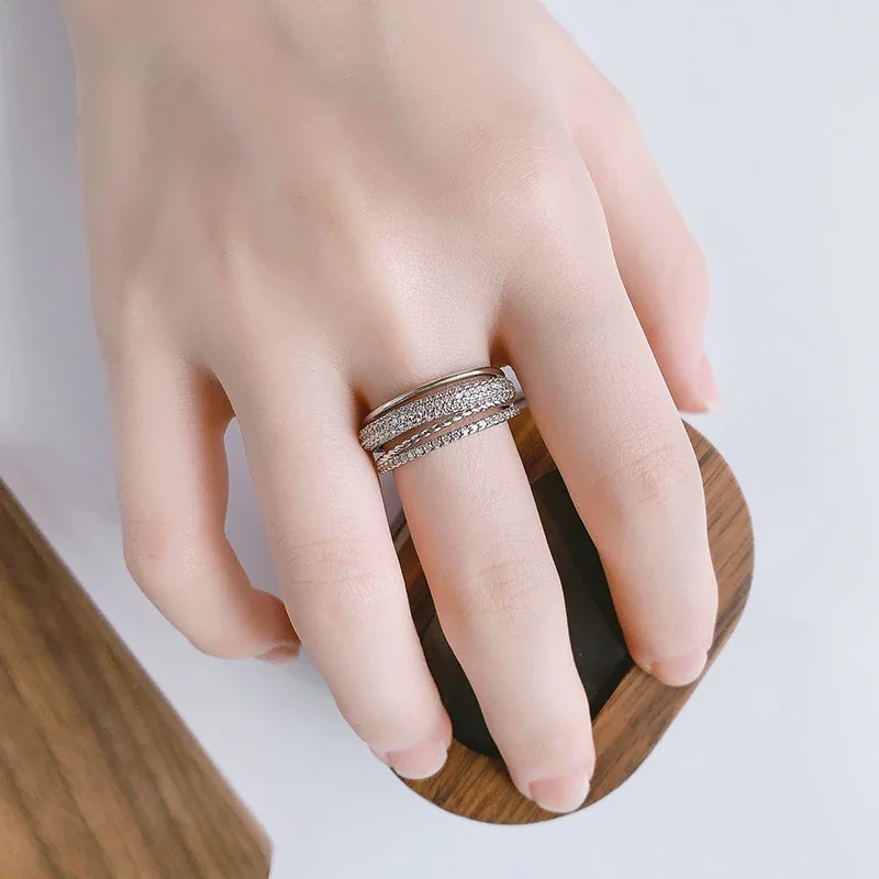 Sculptural Copper Pavé Rope Open Ring